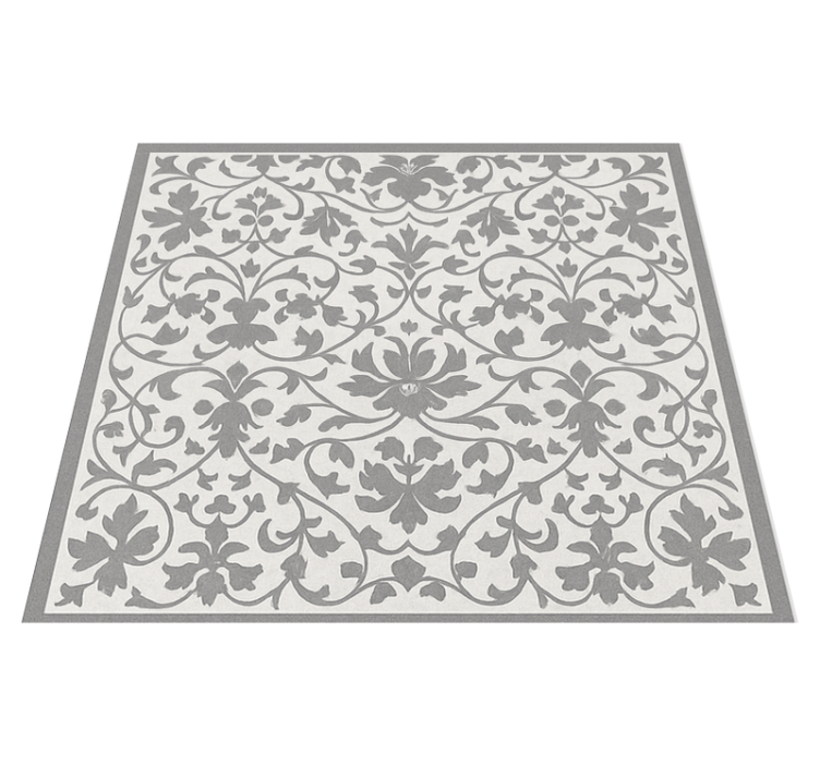 Alfombra vinilo cocina arabesco gris elegante - TenVinilo