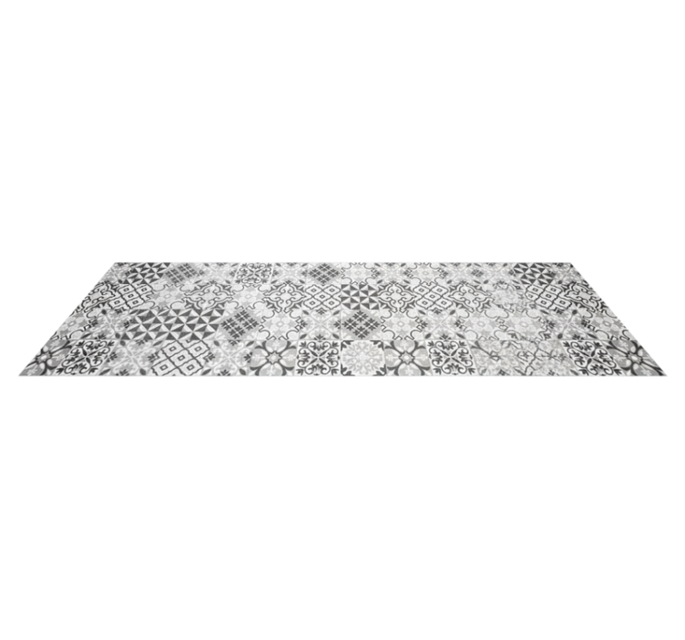 Alfombra vinilo cocina mosaico intrincado en gris - TenVinilo