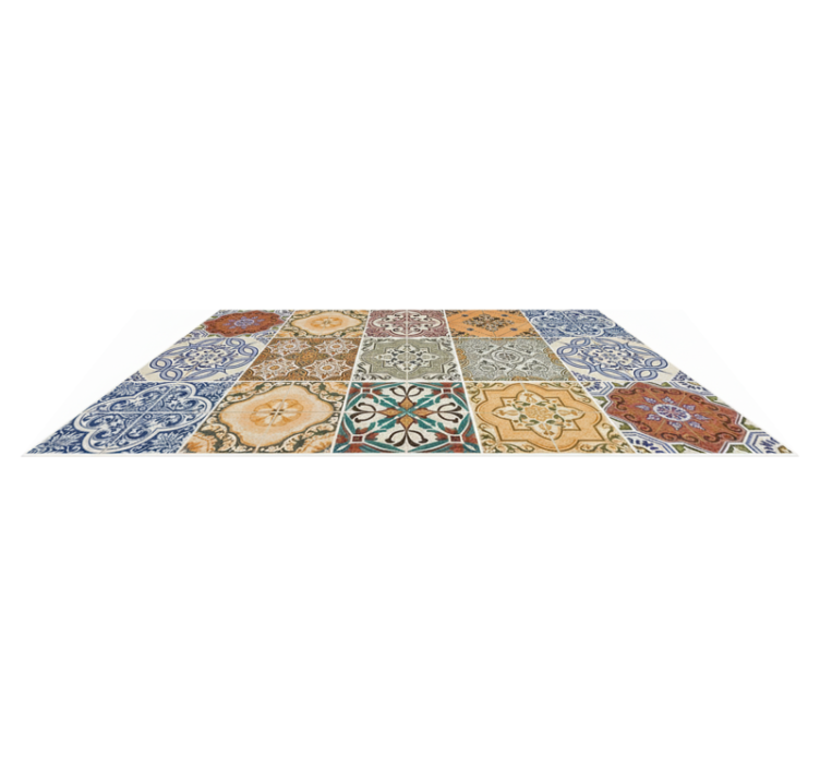 Alfombra vinilo cocina mosaico mediterráneo ecléctico - TenVinilo