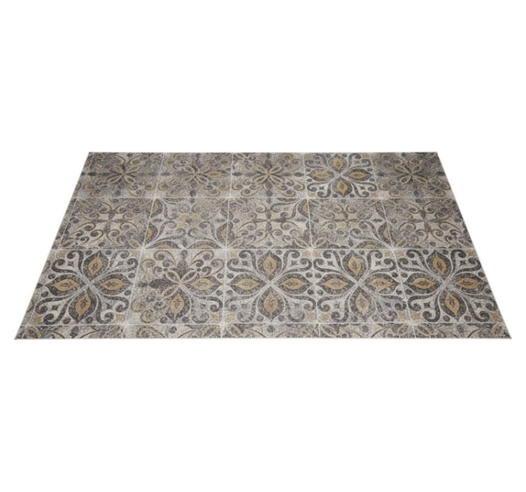Alfombra vinilo cocina arabesco ornamental carbón - TenVinilo