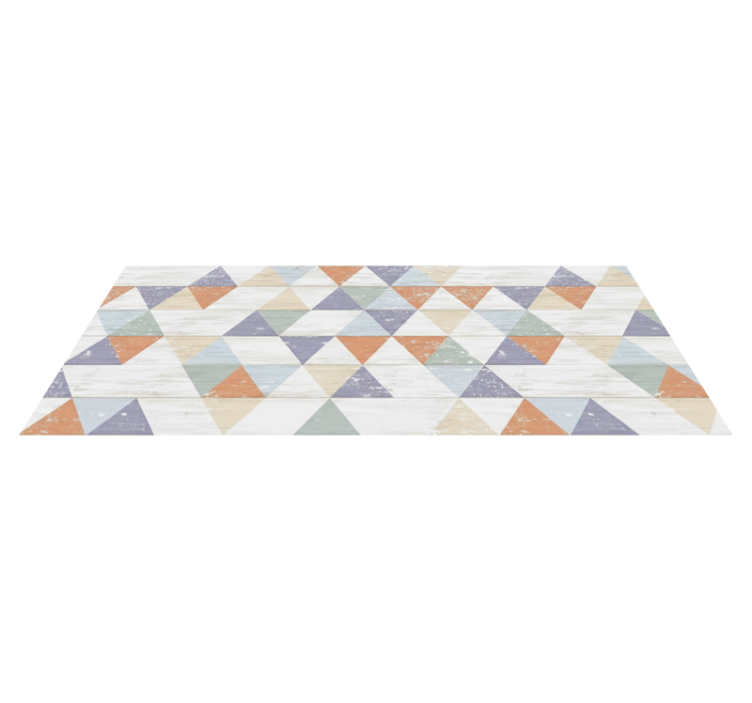 Alfombra vinilo cocina triángulos de madera pastel - TenVinilo