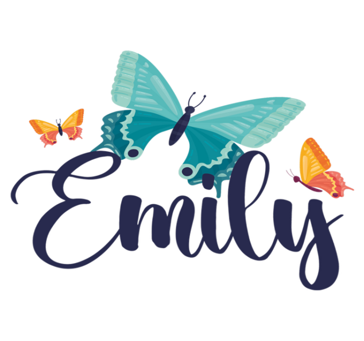 Alfombra vinílica animales mariposas bicolor con nombre - TenVinilo