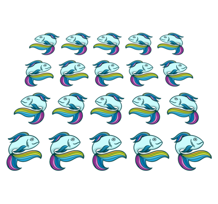 Alfombra vinílica animales pez neón azul - TenVinilo