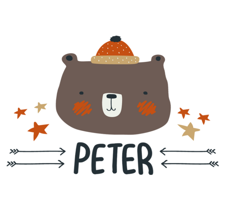 Alfombra vinílica animales oso nórdico personalizado - TenVinilo