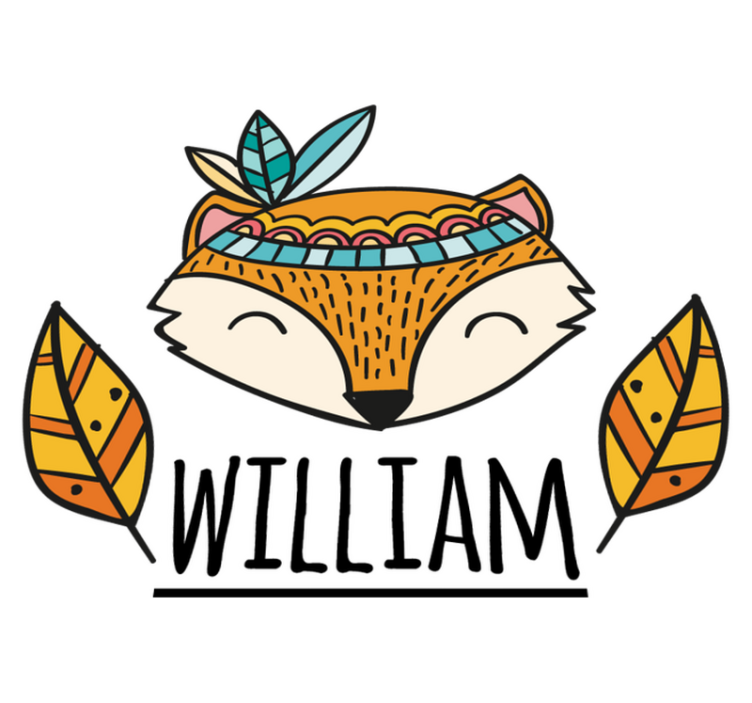 Alfombra vinílica animales zorro nórdico con plumas personalizada - TenVinilo