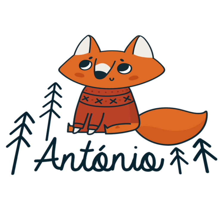 Alfombra vinílica animales zorro nórdico con nombre - TenVinilo