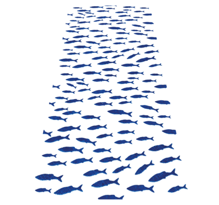 Alfombra vinílica animales diseño peces azules - TenVinilo