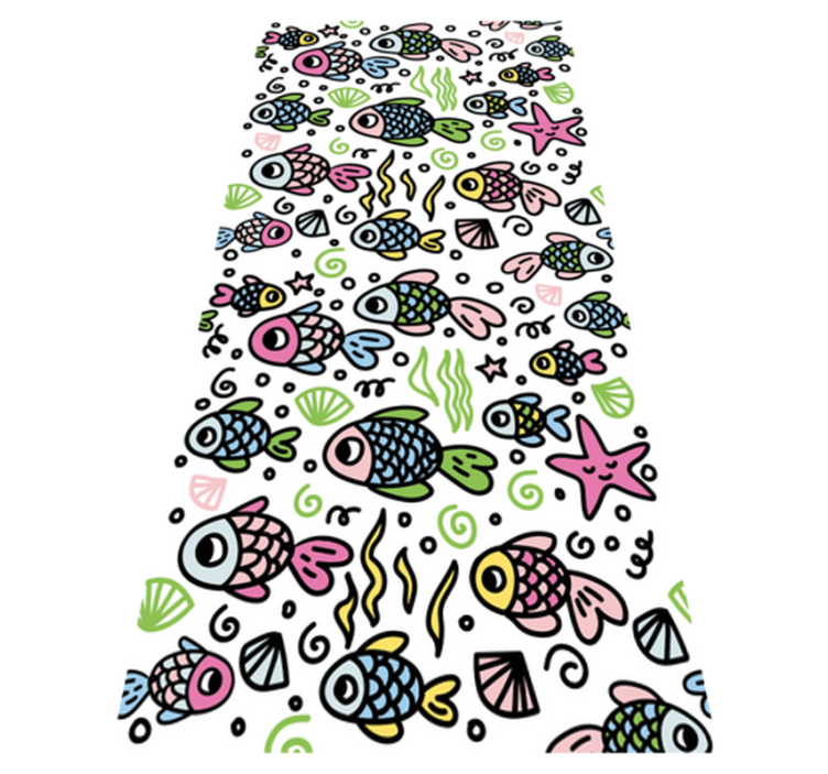 Alfombra vinílica animales diseño de peces multicolor - TenVinilo