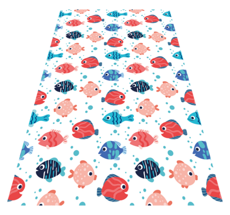 Alfombra vinílica animales peces rosas y azules - TenVinilo