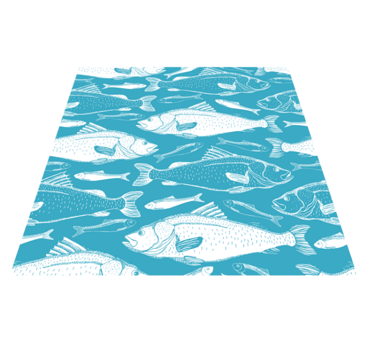 Alfombra vinílica animales patrón de peces acuáticos - TenVinilo