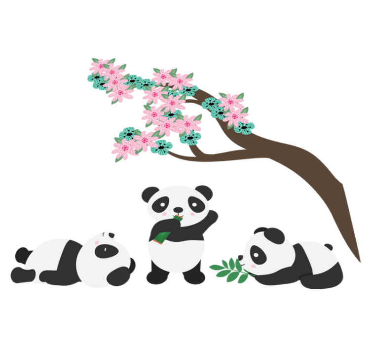 Alfombra vinílica animales clan de pandas fantásticos - TenVinilo