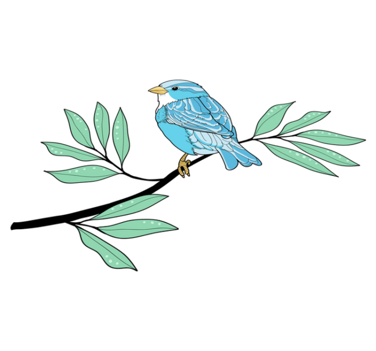 Alfombra vinílica animales ave de plumas azules - TenVinilo