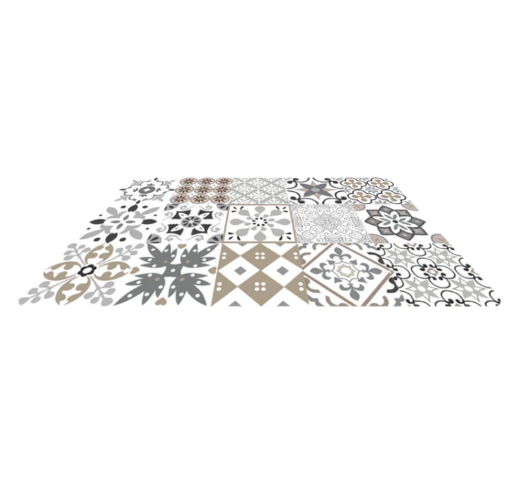Alfombra vinilo cocina mosaico de azulejos geométricos - TenVinilo