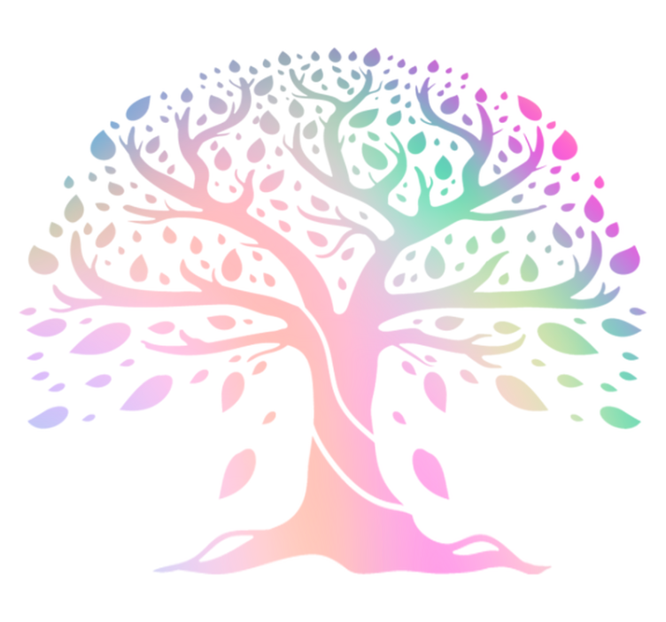 Alfombra vinílica flores Árbol de la vida colores arcoíris - TenVinilo