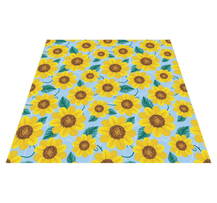 Alfombra vinílica flores motivos de girasol - TenVinilo