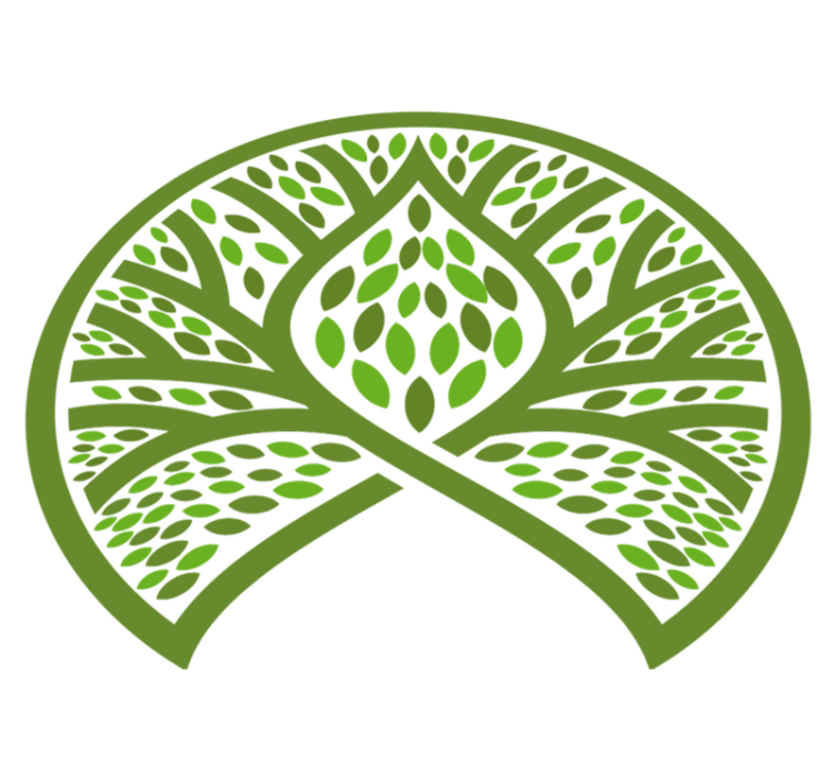 Alfombra vinílica flores emblema de naturaleza verde - TenVinilo