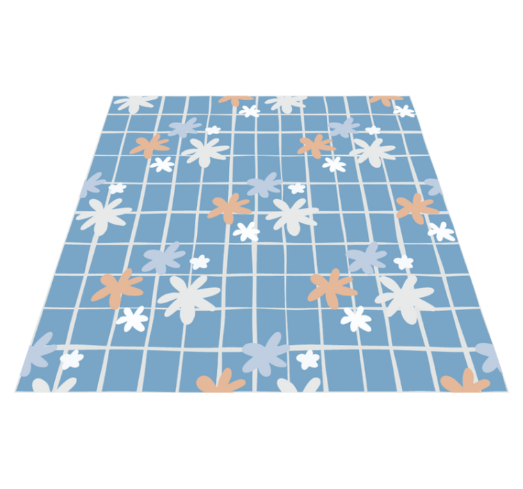 Alfombra vinílica flores ilustración floral - TenVinilo