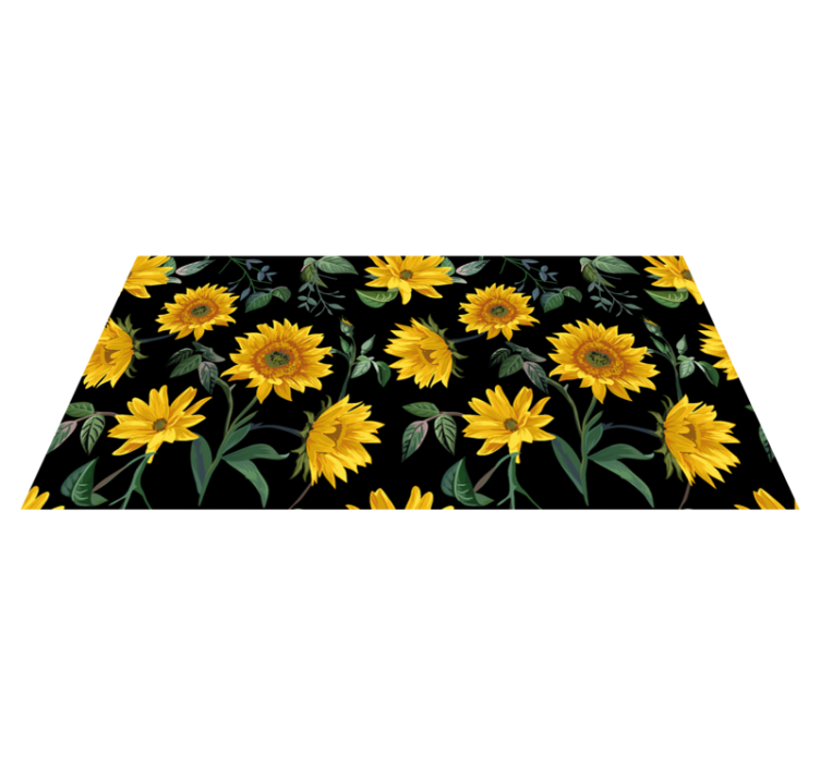 Alfombra vinílica flores girasol vintage - TenVinilo