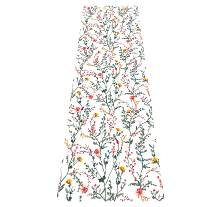 Alfombra vinílica flores jardín minimalista delgado - TenVinilo