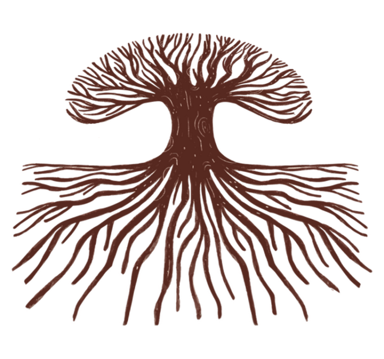 Alfombra vinílica flores Árbol de la vida raíces largas - TenVinilo