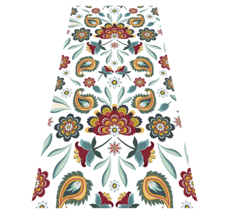 Alfombra vinílica flores estilo floral étnico - TenVinilo