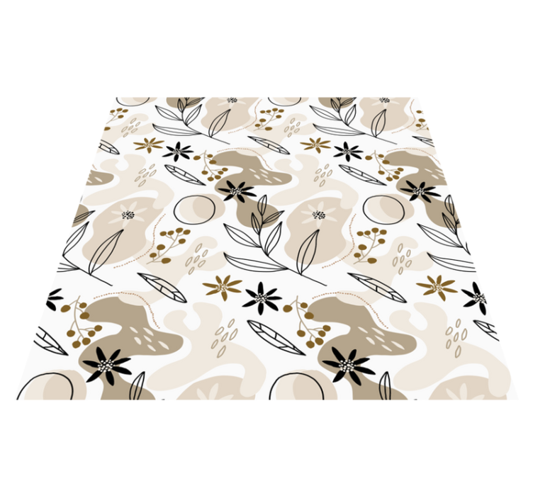 Alfombra vinílica flores diseño elegante en rosa y beige - TenVinilo