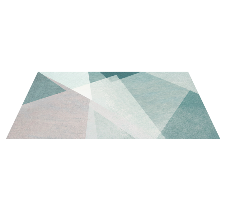 Alfombra vinílica geométrica en tonos pastel teal - TenVinilo