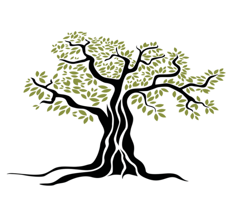 Alfombra vinílica flores olivo negro con hojas verdes - TenVinilo