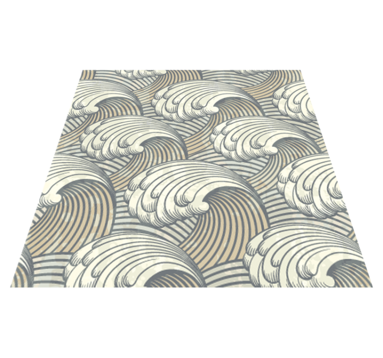 Alfombra vinílica comedor olas vintage - TenVinilo