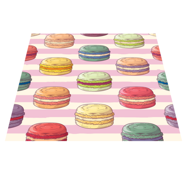 Alfombra vinilo cocina macarons retro - TenVinilo