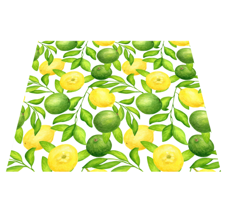 Alfombra vinilo cocina limones y limas - TenVinilo