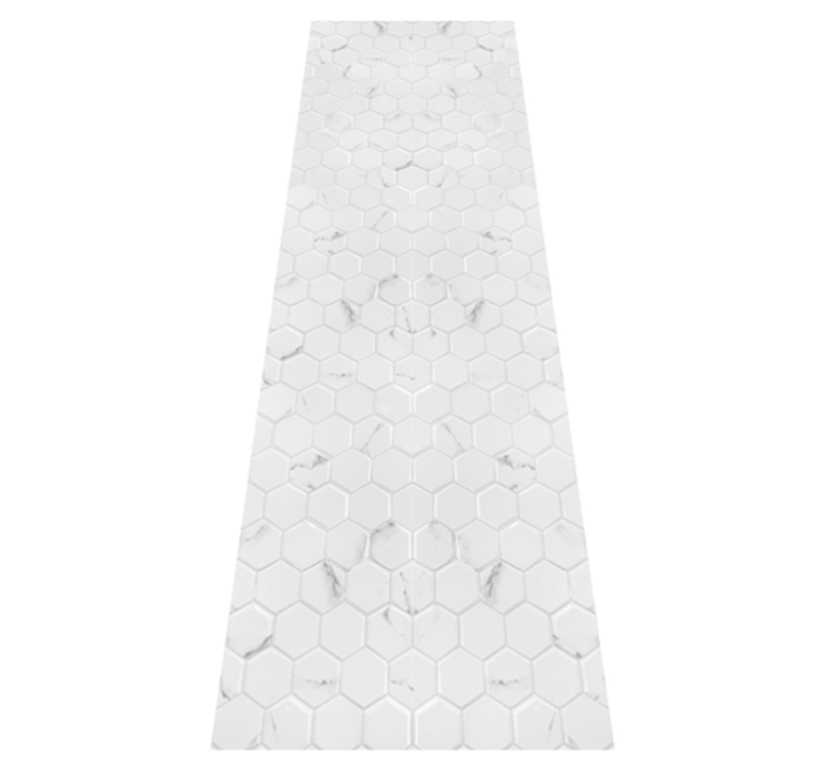 Alfombra vinilo cocina baldosas hexagonales gris elegante - TenVinilo