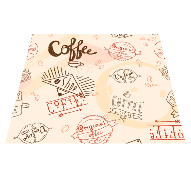 Alfombra vinilo cocina iconos de café - TenVinilo