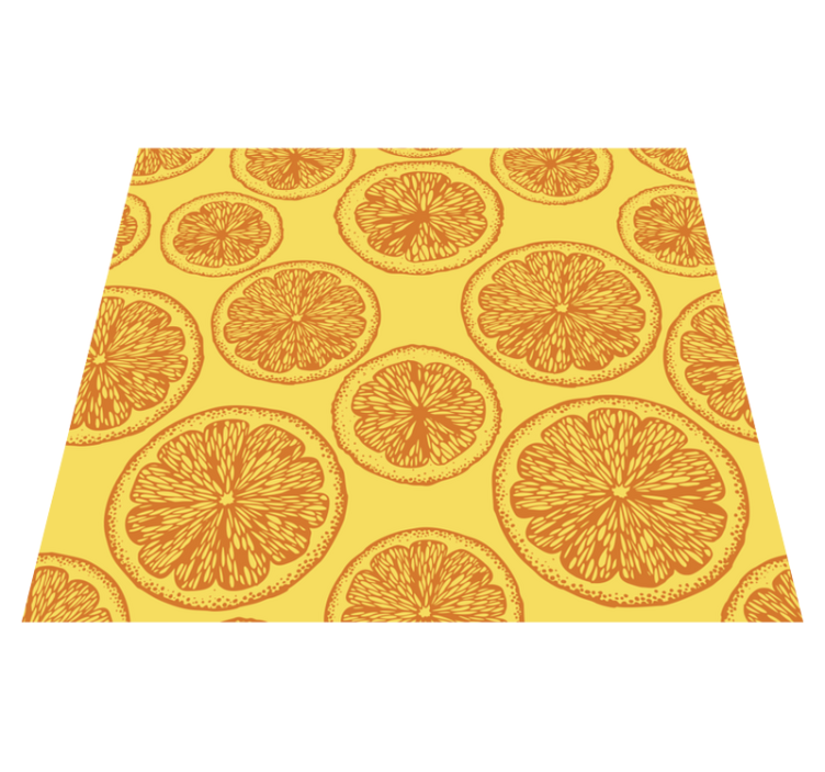 Alfombra vinilo cocina diseño naranja dibujado a mano - TenVinilo