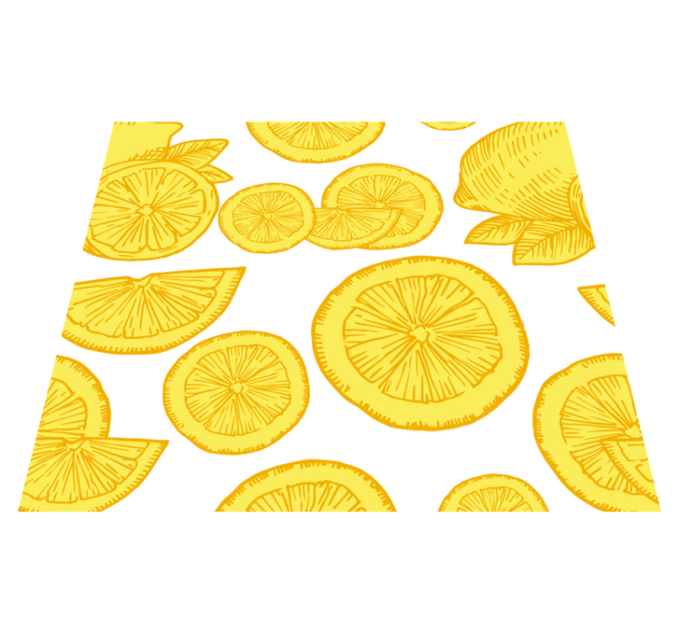 Alfombra vinilo cocina dibujo de naranjas y limones - TenVinilo