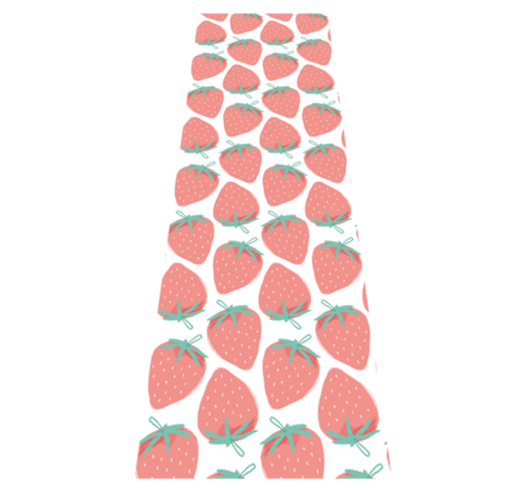 Alfombra vinilo cocina patrón de fresas pastel - TenVinilo