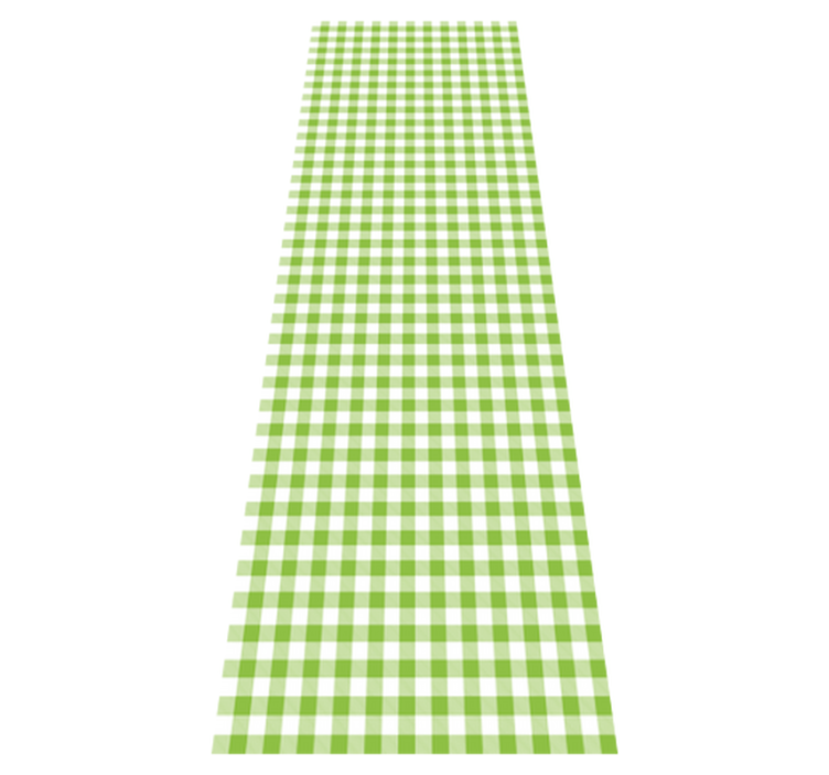 Alfombra vinilo cocina diseño cuadros verdes - TenVinilo