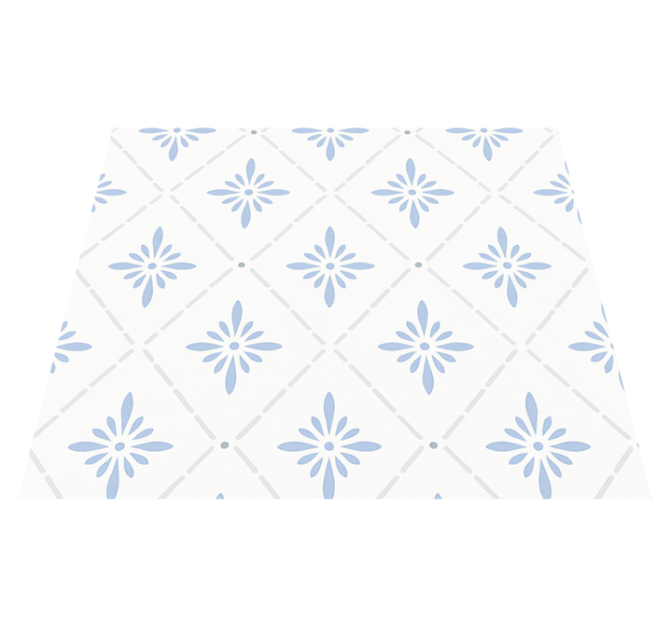 Alfombra vinilo cocina azulejos rombo azul - TenVinilo