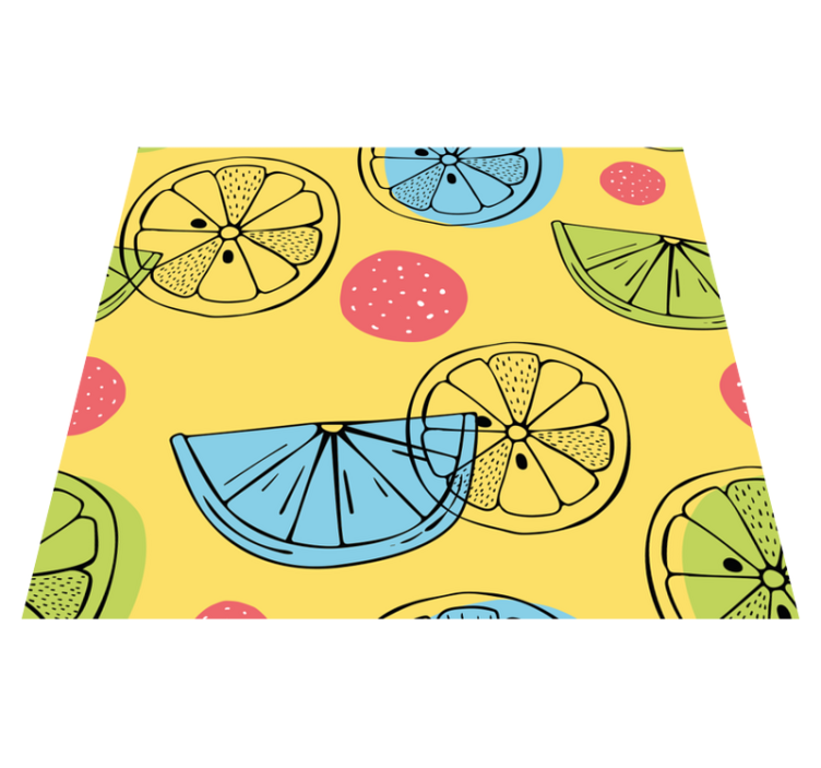 Alfombra vinilo cocina frutas cítricas - TenVinilo