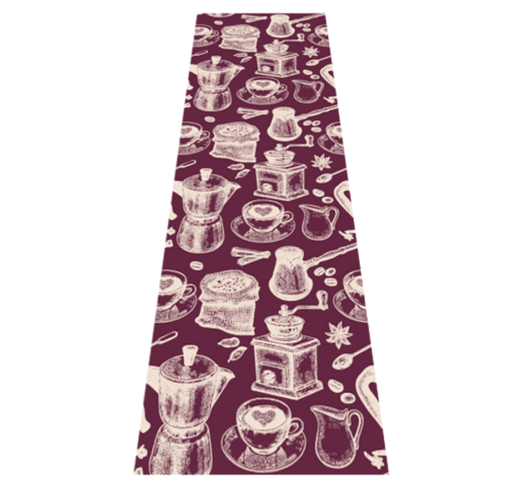 Alfombra vinilo cocina diseño de café - TenVinilo