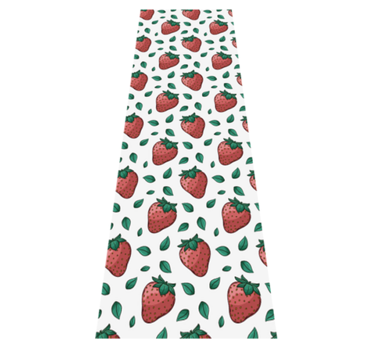 Alfombra vinilo cocina fresas jugosas y hojas verdes - TenVinilo