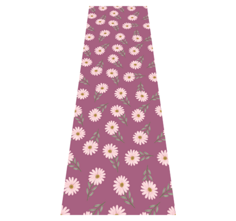 Alfombra vinilo cocina estampado de margaritas rosas - TenVinilo