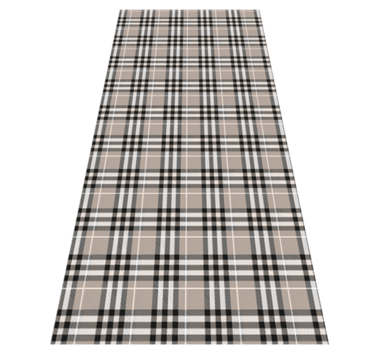 Alfombra vinilo cocina patrón tartán escocés gris - TenVinilo