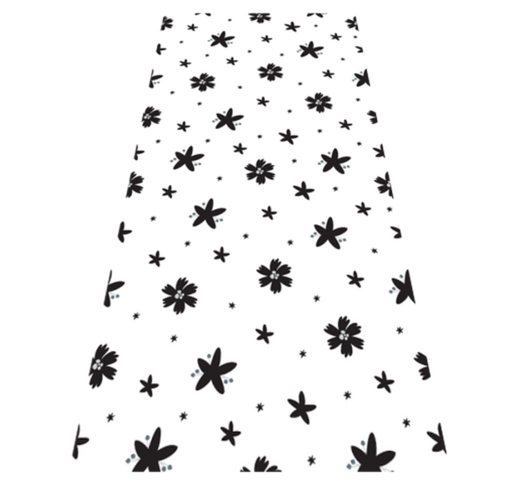 Alfombra vinílica flores estampado floral en blanco y negro - TenVinilo