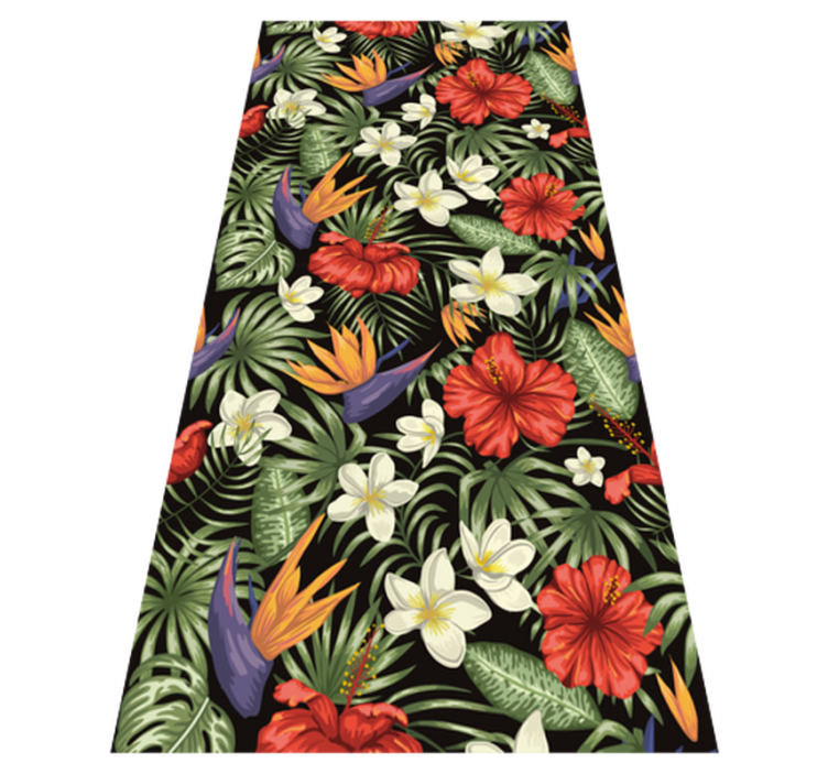 Alfombra vinílica flores diseño selva tropical - TenVinilo