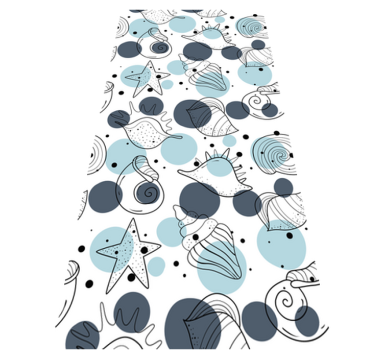 Alfombra vinílica flores con patrones de conchas elegantes - TenVinilo