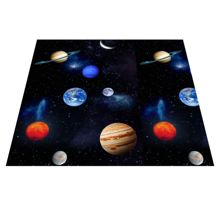 Alfombra vinílica estrellas cosmos planetas - TenVinilo