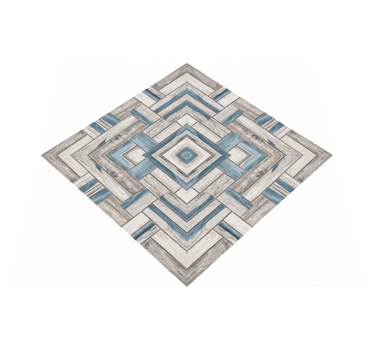 Alfombra vinilo salón baldosas de madera rústica - TenVinilo