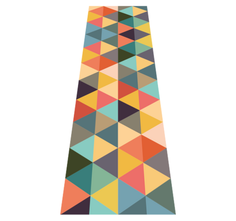Alfombra vinílica geométrica de patrones multicolor - TenVinilo