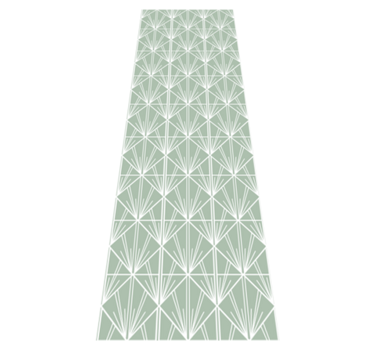 Alfombra vinílica geométrica arte moderno verde y blanco - TenVinilo